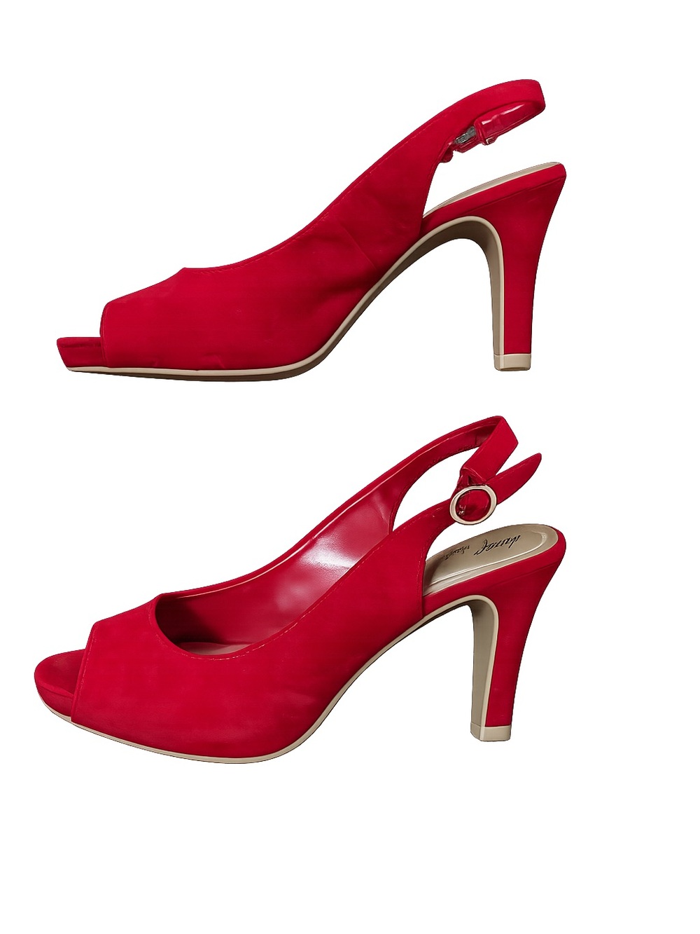 Apt. 9 red slingback peep-toe heels, women’s size 7. - Picture 2 of 4